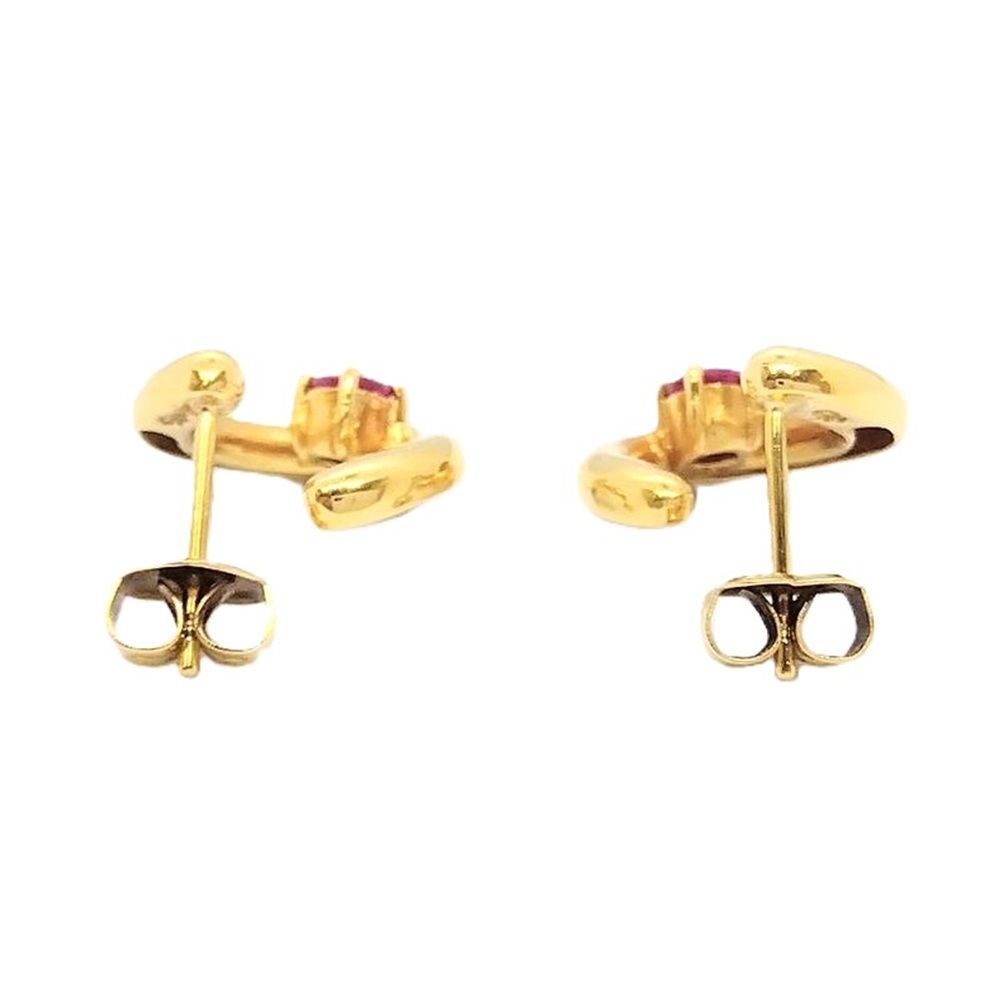 スタージュエリー STAR JEWELRY サークル ピアス ルビー K18YG【中古 