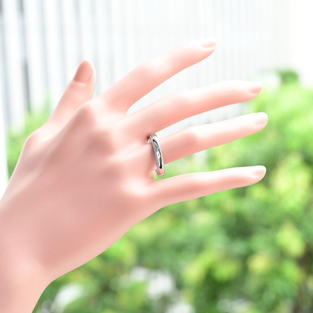 TIFFANY ＆ Co. ティファニー ミルグレインバンドリング・指輪/Pt950