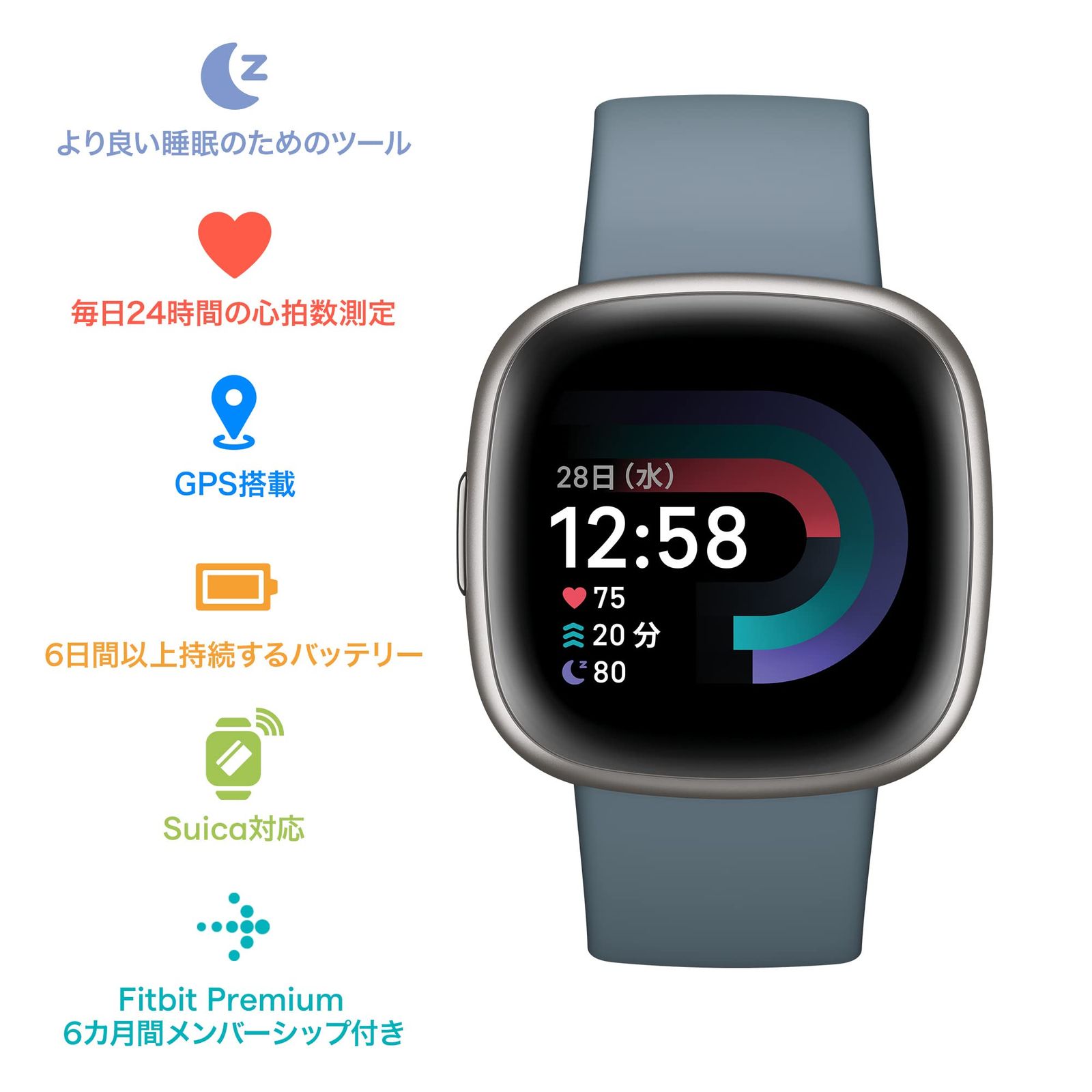 【Suica対応】Fitbit Versa 4 Amazon.co.jp: 【Suica対応】Fitbit Versa 4 スマートウォッチ