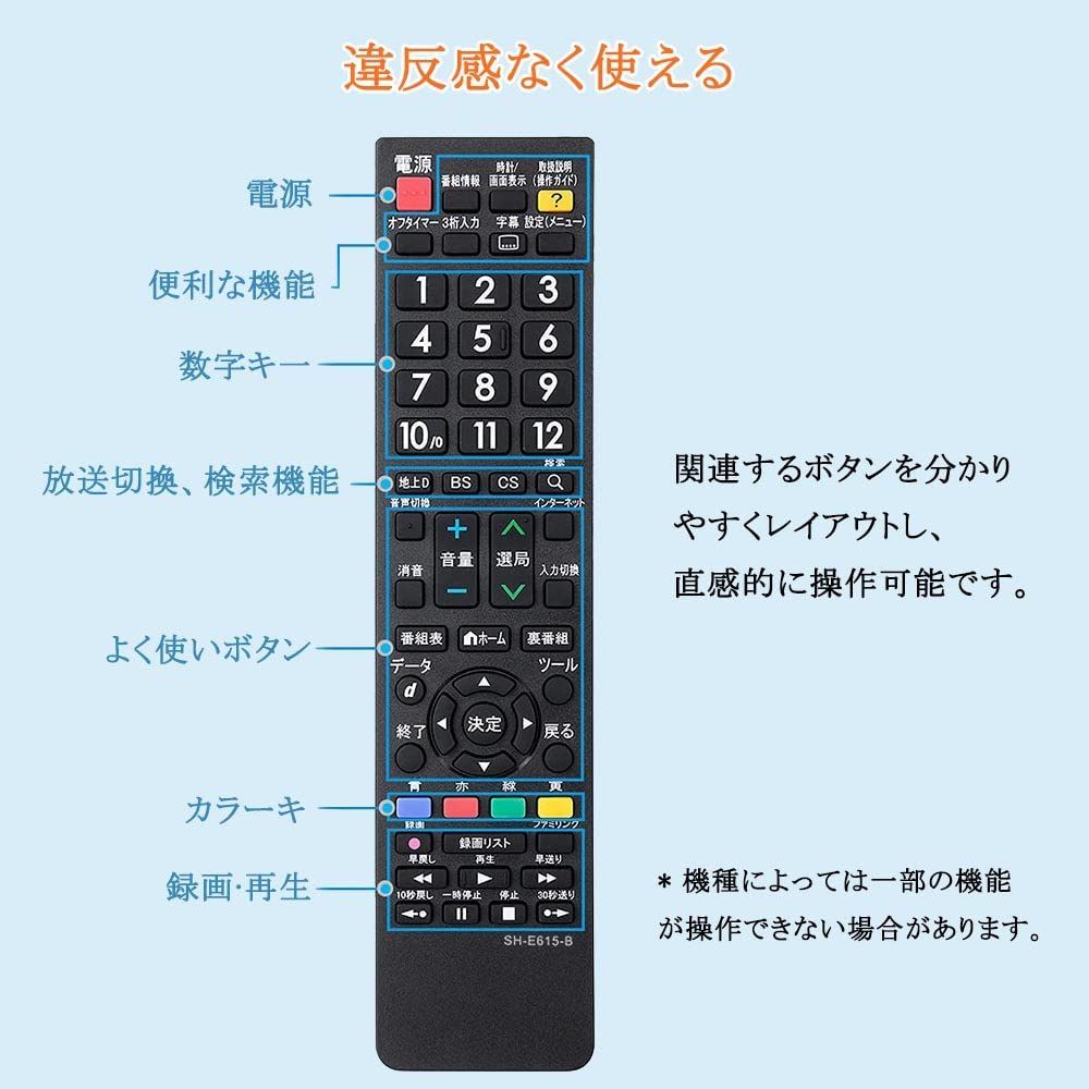 人気商品】テレビリモコン 買い替え 代用 AQUOS リモコン 代替 液晶