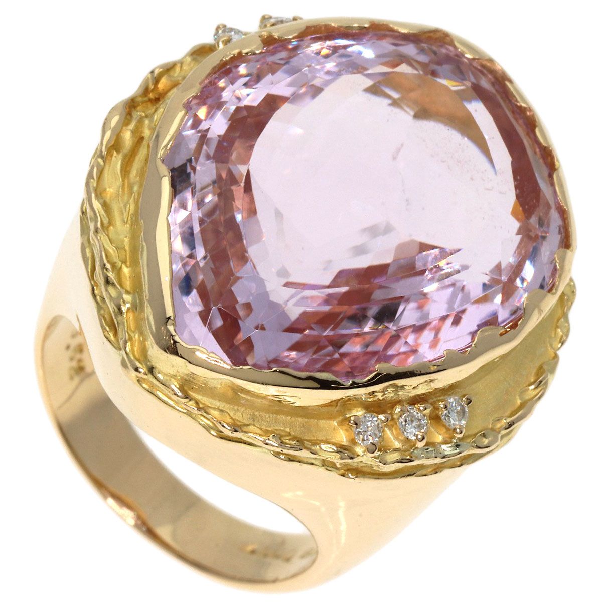 K18PG クンツァイトダイヤモンドリング　試着のみ K18PG クンツァイトダイヤモンドリング 試着のみ クンツァイト