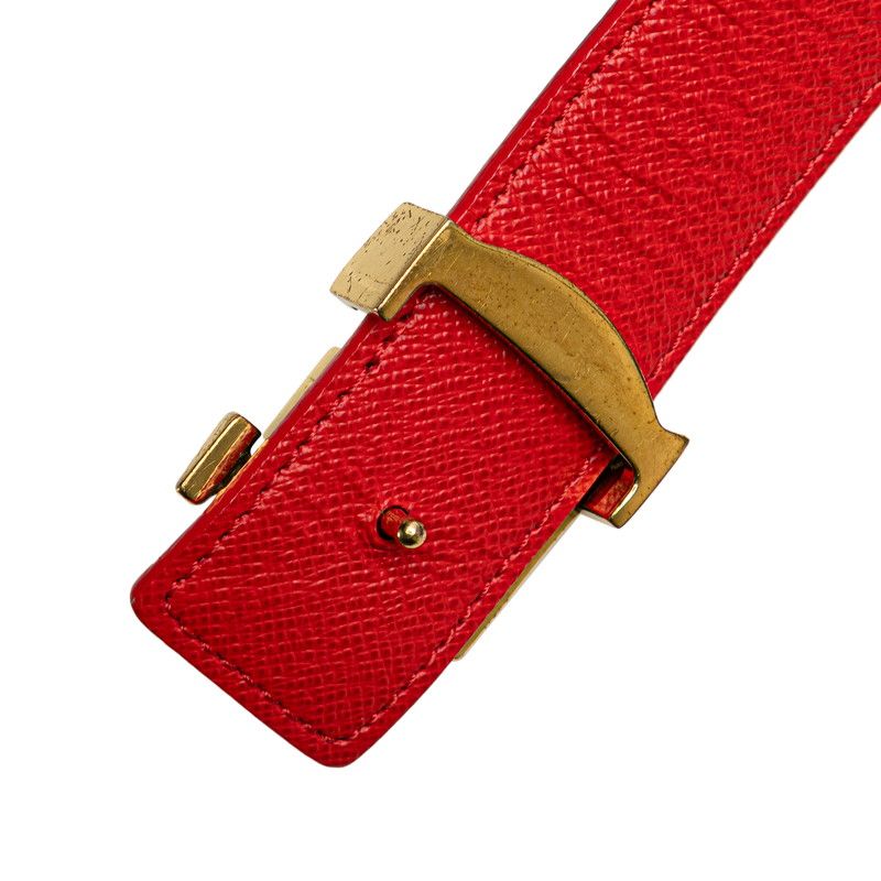 ルイヴィトン M9498 モノグラム リバーシブル サンチュール ベルト 赤