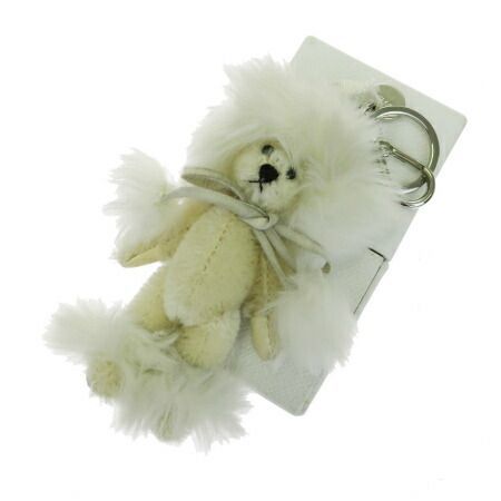 値下✩新品未使用✩PRADA ホワイトファーぬいぐるみキーホルダー 中古】 プラダ PRADA バッグチャーム キーホルダー ストラップ ライン
