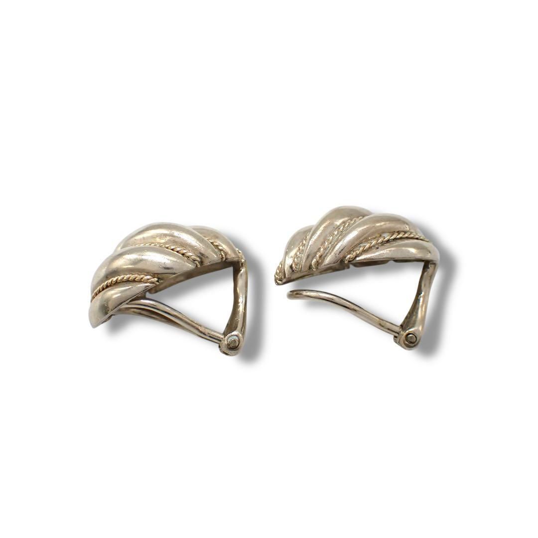 ティファニー ツイスト イヤリング 925 K14 シルバー コンビ