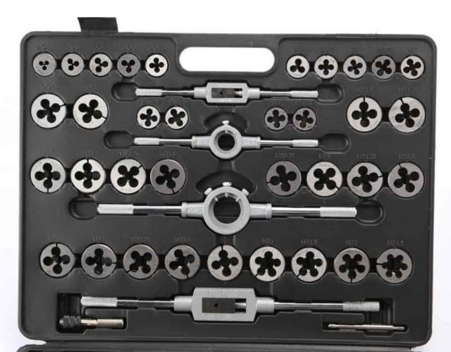 HYLH タップとダイセットプロタングステン鋼タップとダイスレッド切削工具精密メトリックボルトエンジニアリングタップとダイキット 110個