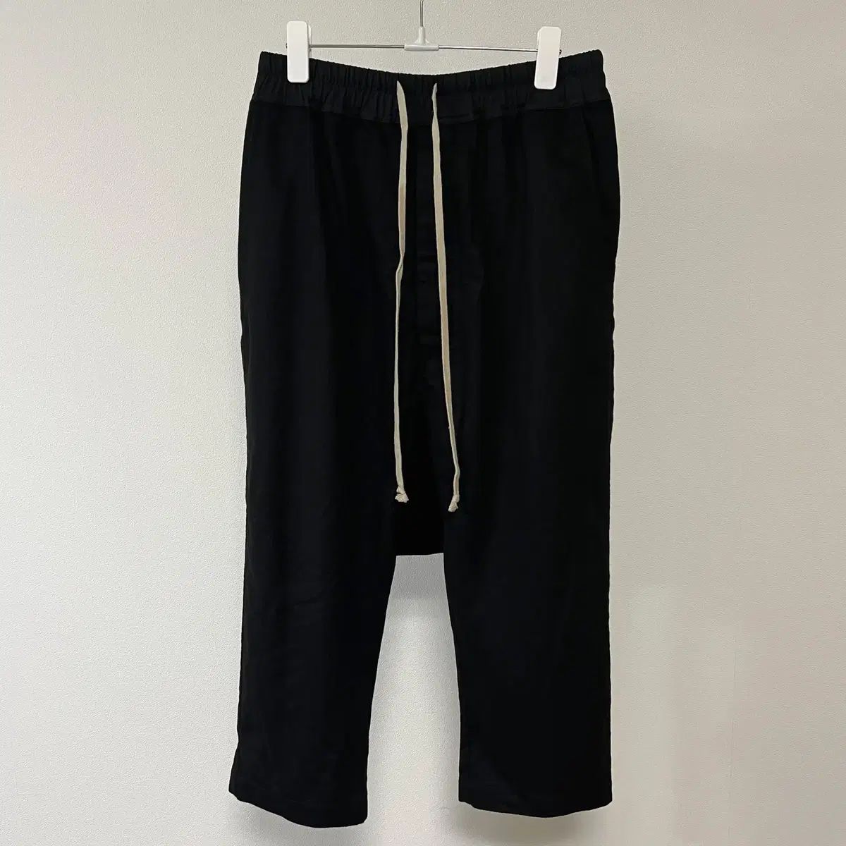 S Rick Owens リックオウエンス 15FW SPHINX ドローストリング ウール クロップド バギーパンツ 黒
