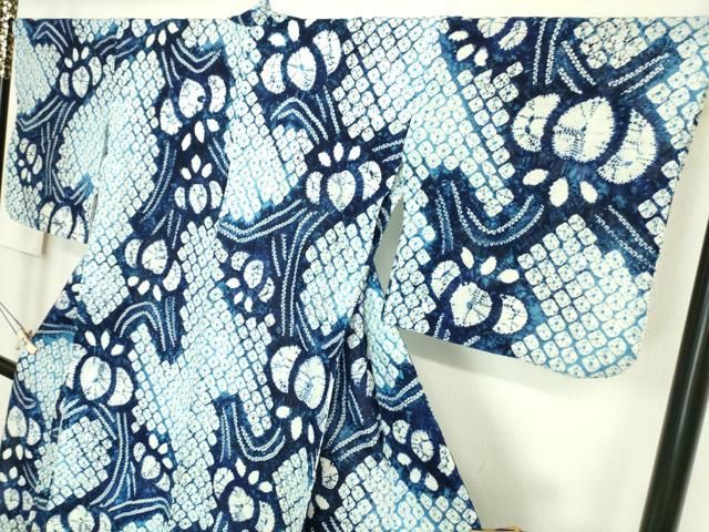 平和屋本店■極上　夏物　浴衣　有松鳴海絞り　杜若　綿　逸品　DZAA20131kh5 平和屋本店□極上 夏物 浴衣 有松鳴海絞り 杜若 綿 逸品 DZAA20131kh5