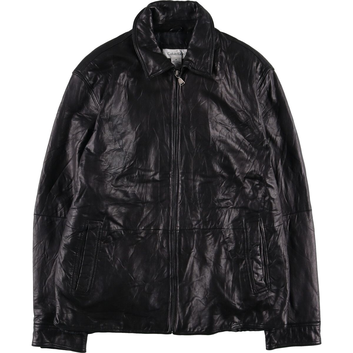 古着 00年代 カルバンクライン Calvin klein レザーブルゾンタイプ メンズM相当/eaa496165
