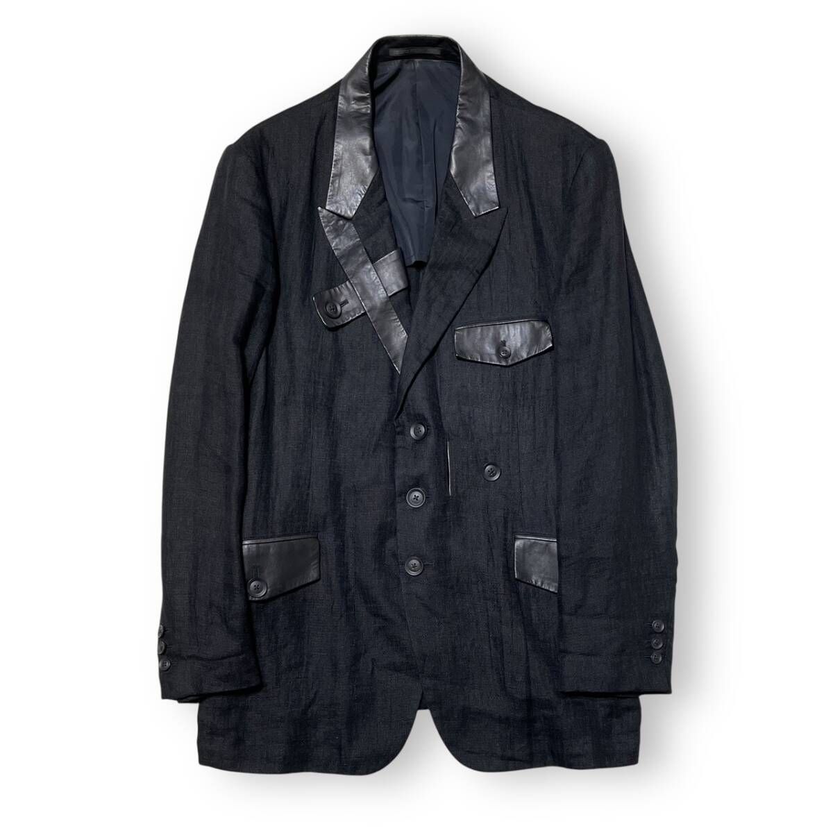 ヨウジヤマモトプールオム　赤 ダブルブレスト テーラードジャケット Yohji Yamamoto POUR HOMME ヨウジヤマモト プールオム 23AW