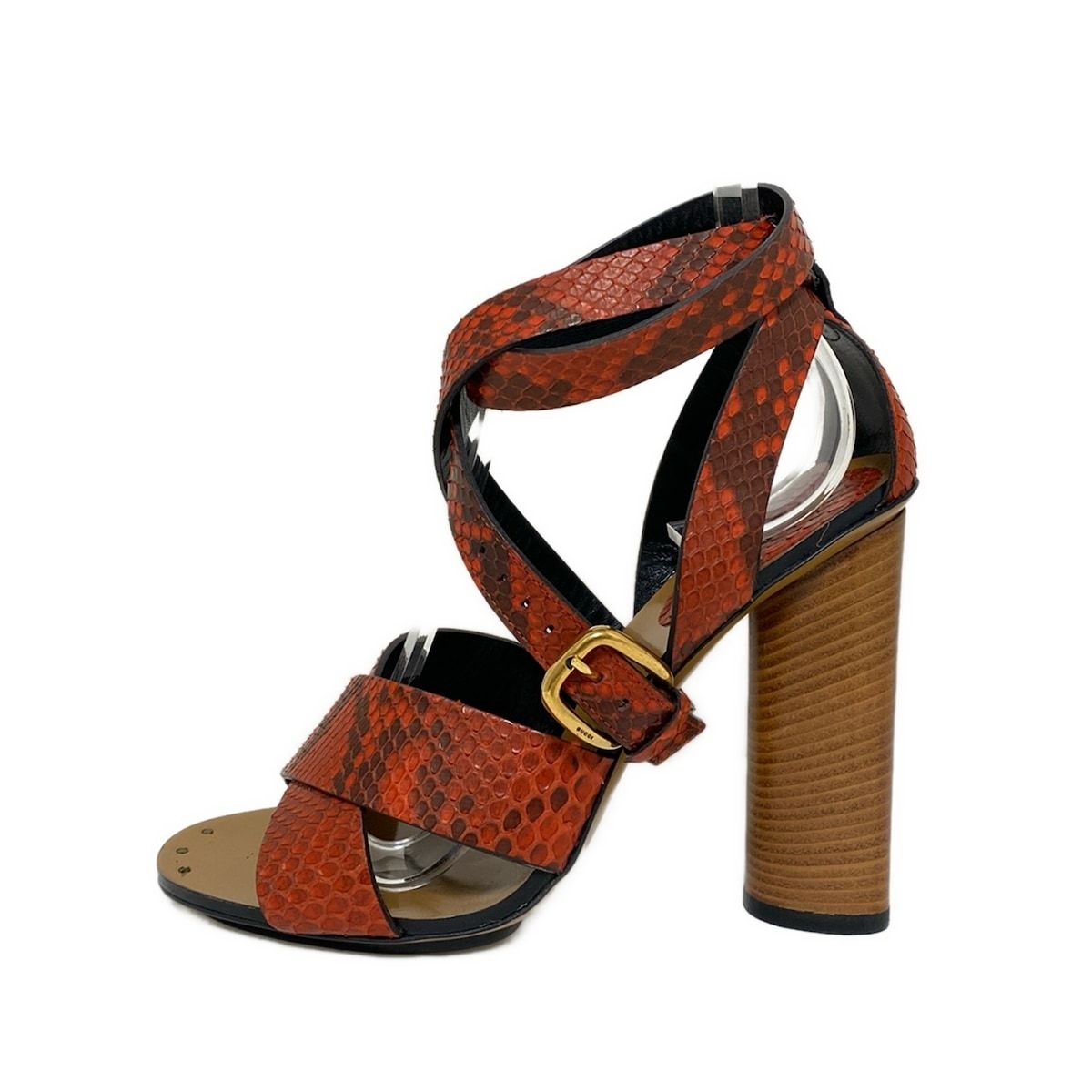 GUCCI(グッチ) サンダル 36 レディース - レッド×ダークブラウン
