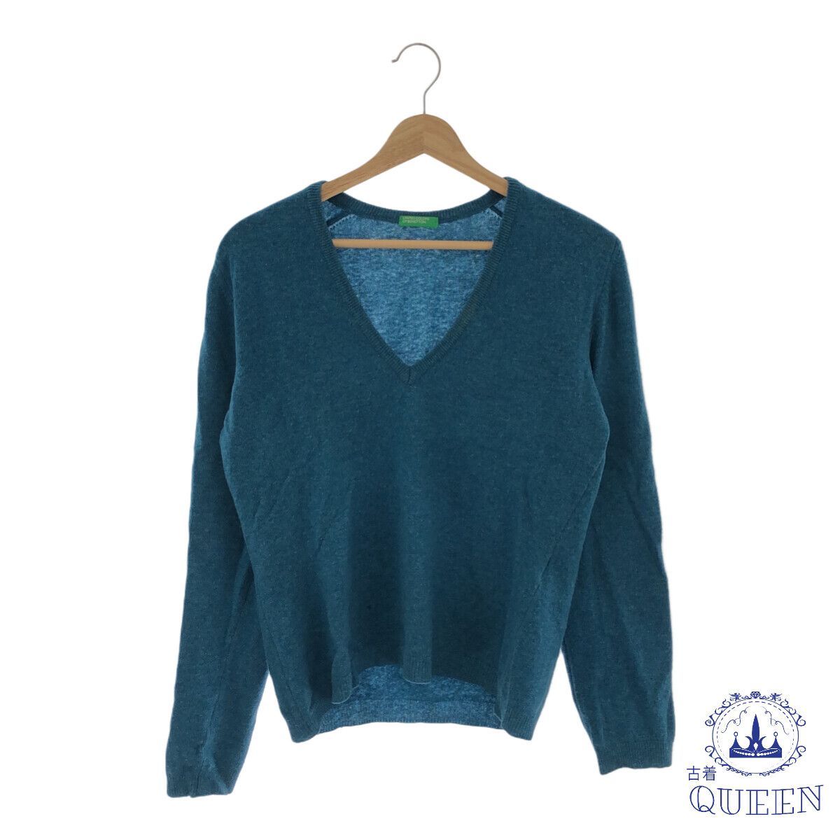 A美品*UNITED COLORS OF BENETTON/ユナイテッド カラーズ オブ ベネトン/イタリア製/ダメージ加工/美形デニムワンピース/M/9号/春秋 ユナイテッド カラーズ オブ ベネトン（UNITED COLORS OF BENETTON