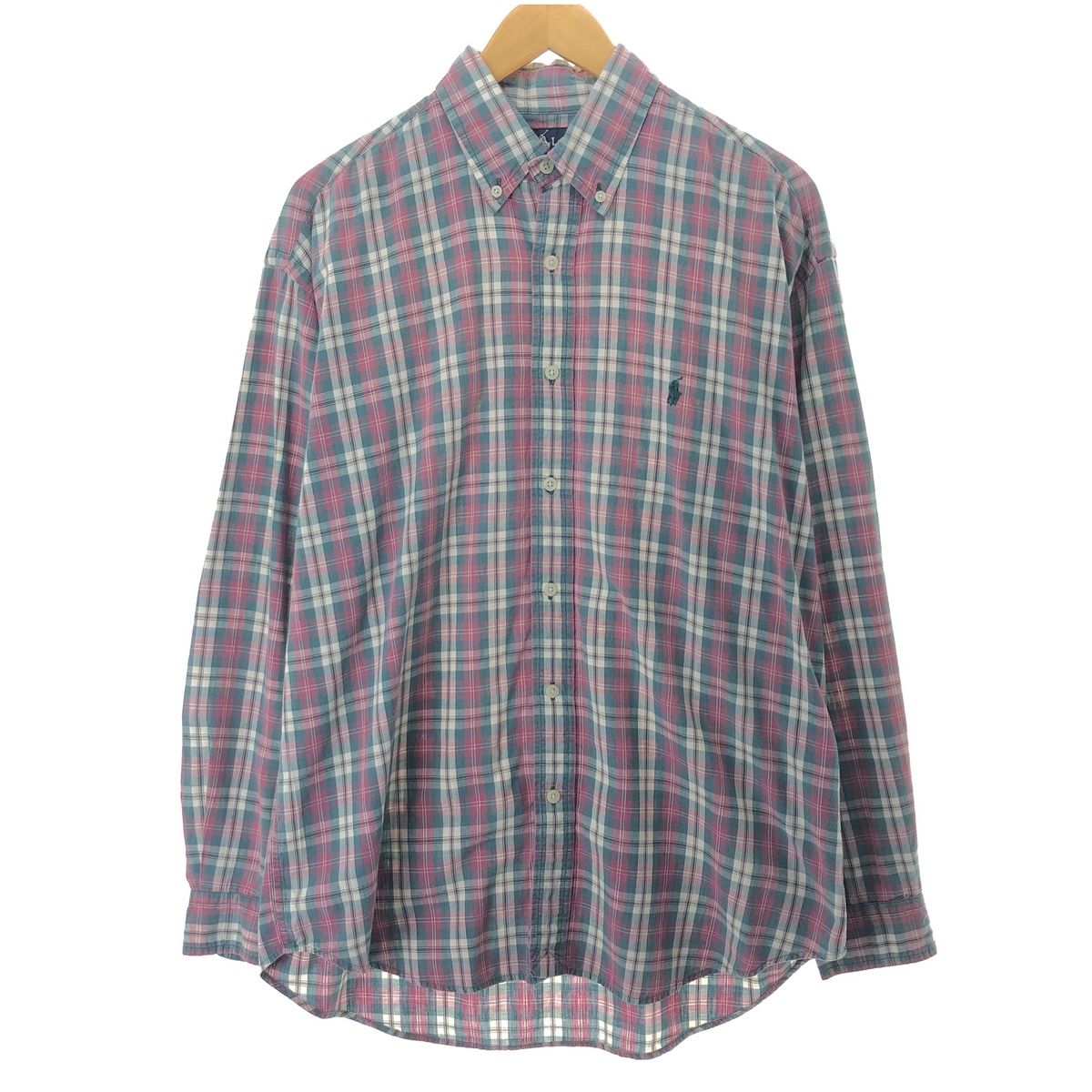 古着 ラルフローレン Ralph Lauren YARMOUTH 長袖 ボタンダウンチェックシャツ メンズXL/eaa456421