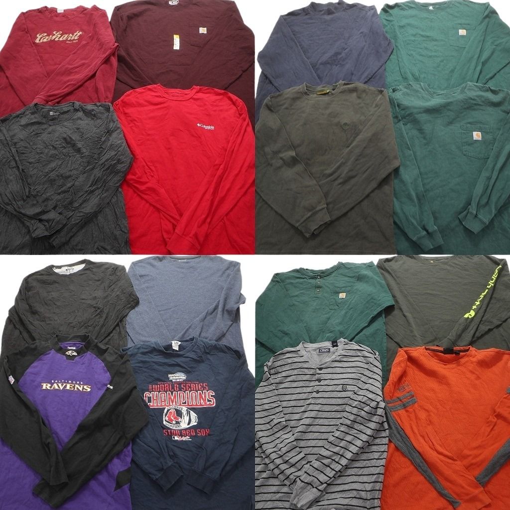 古着卸 まとめ売り ブランドMIX 長袖Tシャツ 16枚セット (メンズ 2XL ) チャップス リーボック LEE ラグラン 中古 古着 MY5198