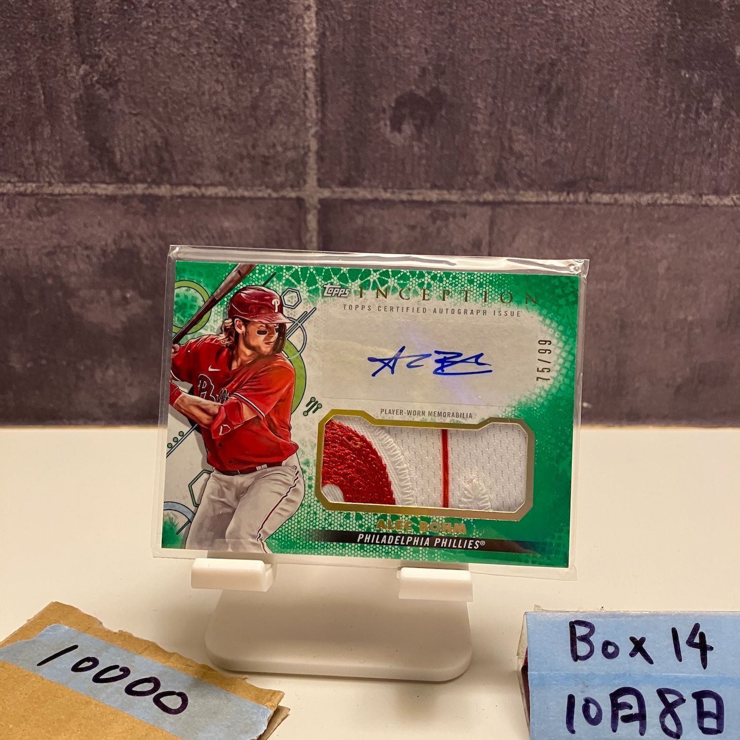2025 Topps Inception Alec Bohm 75|99 直筆サインカード Philadelphia Phillies Memorabilia パッチ カード