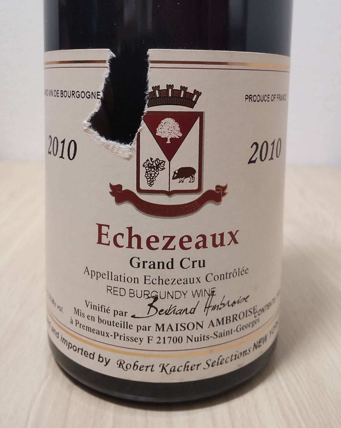 飲料・酒 【ブルゴーニュ最高峰、特級畑エシェゾー。 2010年のグレート