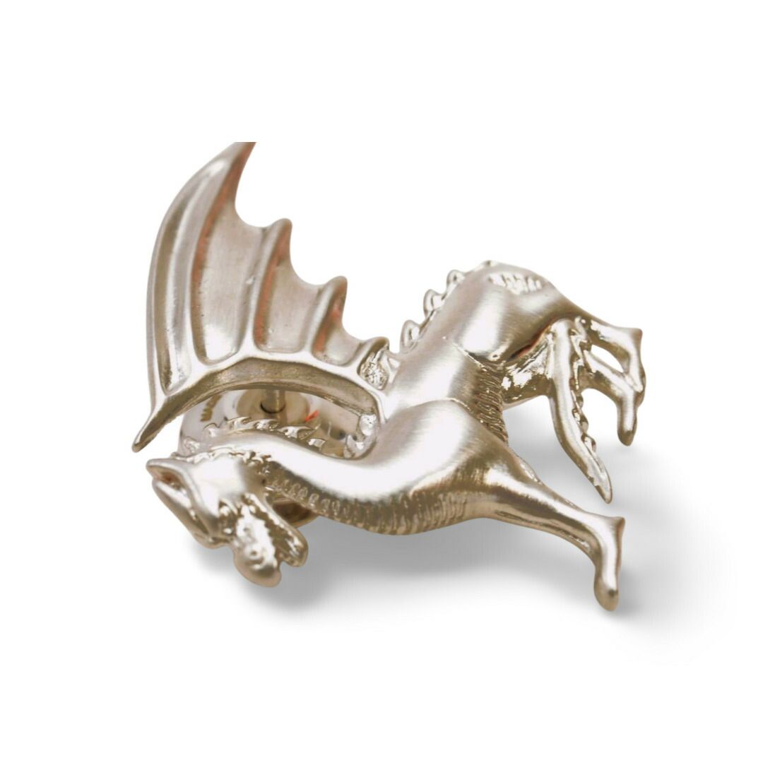 エルメス Hermes タリスマン ドラゴン ピンブローチ シルバーカラー 箱 