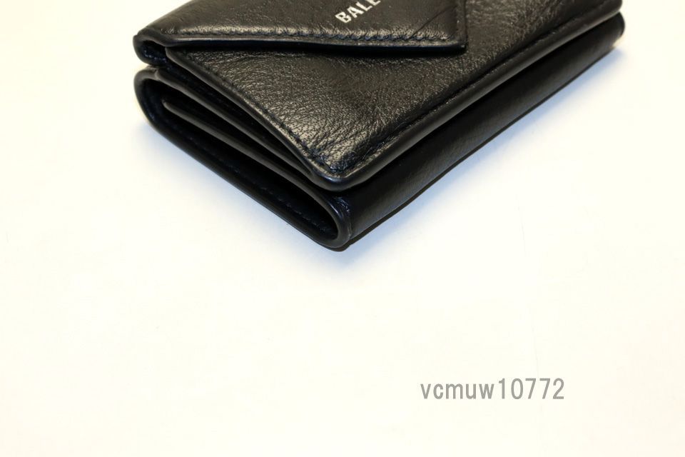 ✨プレゼント梱包✨ BALENCIAGA ミニ財布 ペーパー 三つ折り 黒色