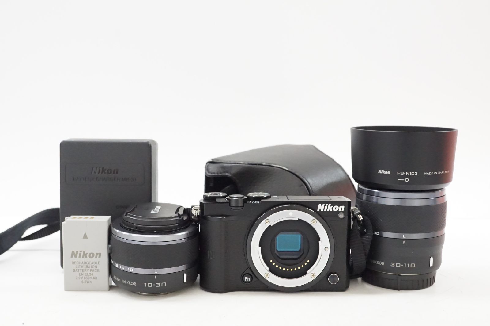 C060841-1 Nikon １ Ｊ5 ミラーレス一眼レフ レンズ2本セット