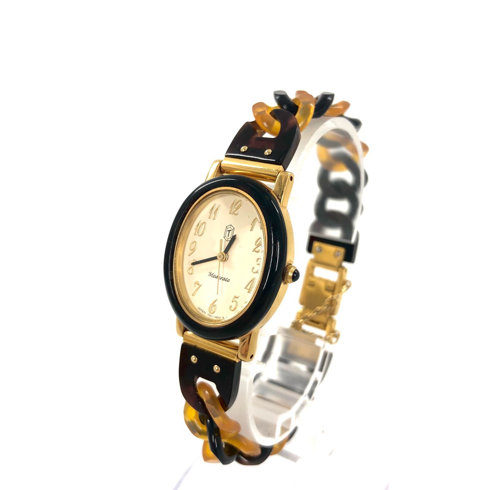 SEIKO セイコー moderate モデラート べっ甲/QZ メンズ腕時計 ホワイト