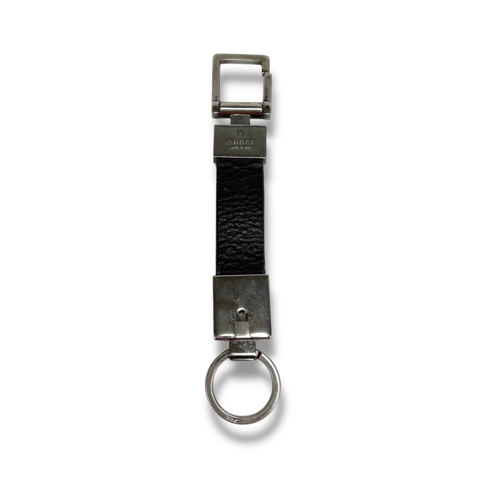 GUCCI グッチ キーリング レザー ブラック シルバー金具 SV ショルダー
