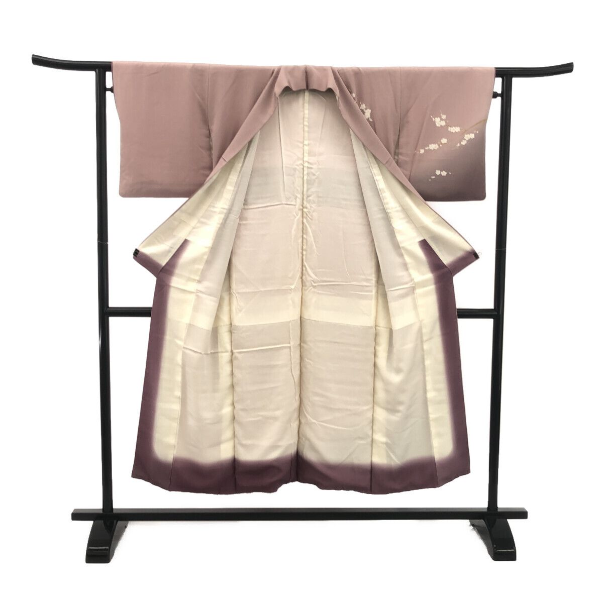 牛首紬 付下げ 石川県指定無形文化財上品な霧模様 裏柳色 しつけ糸 K