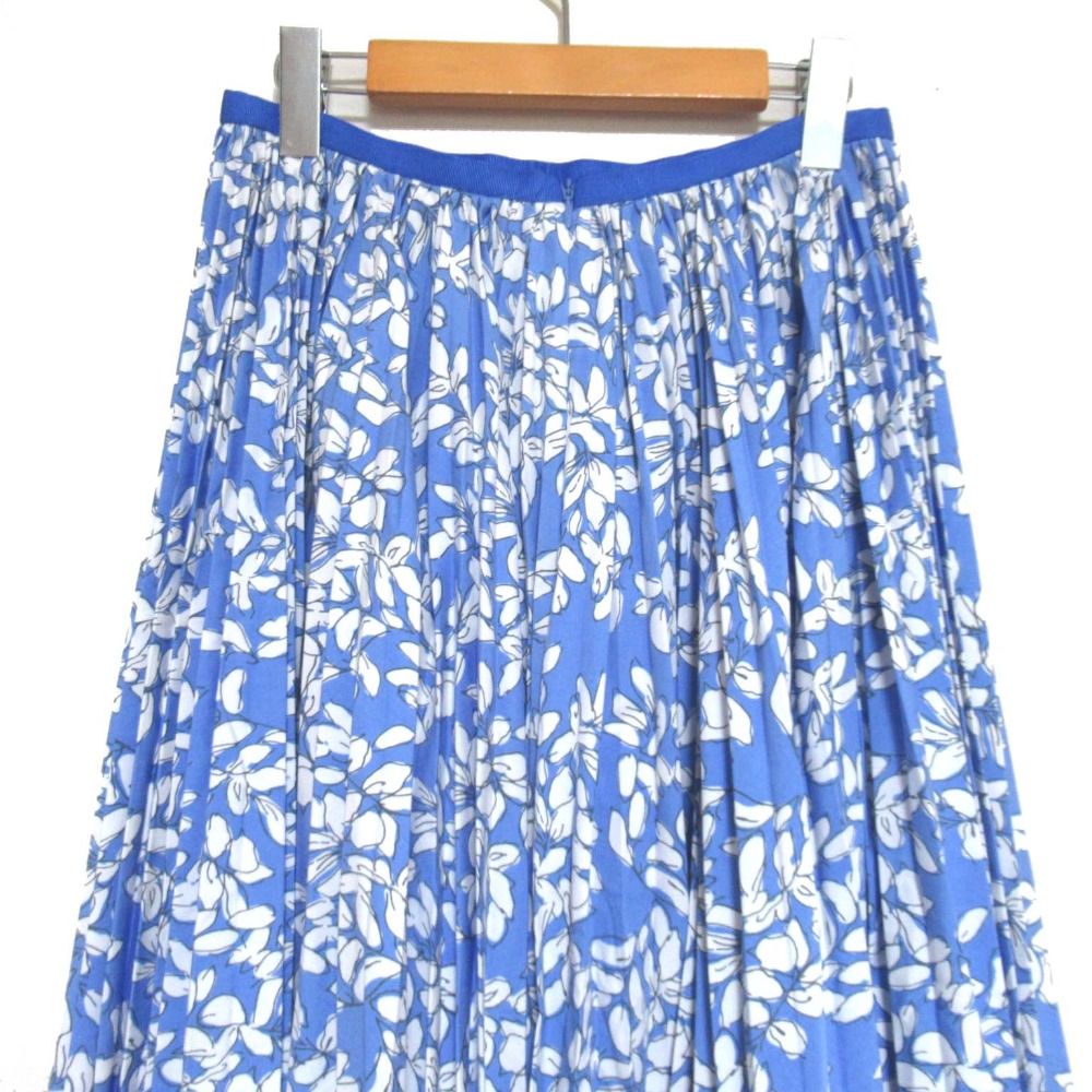 美品 Drawer ドゥロワー フラワー柄 ミモレ丈 ロング丈 プリーツ  