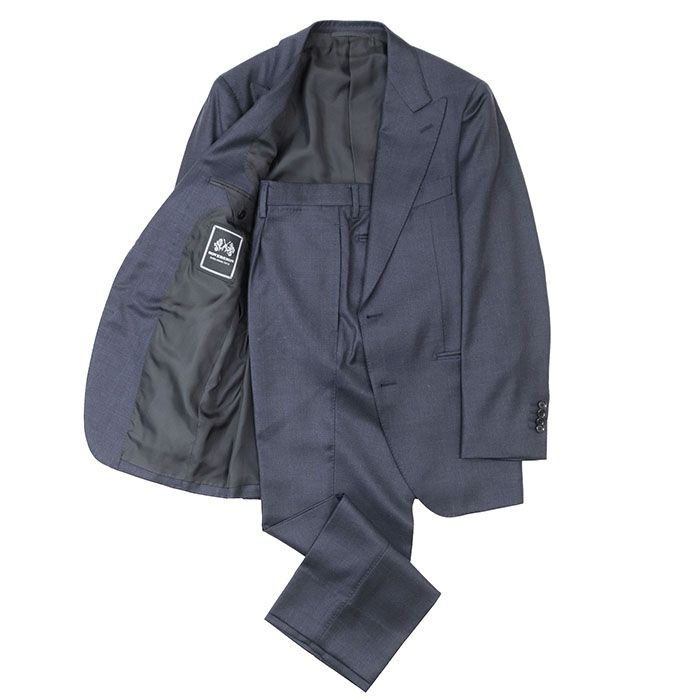 SOVEREGIN ソブリン スーツ セットアップ UNITED ARROWS TOKYO ジャケット スラックス グレンチェック テーラード 2B 1タック 開き見せ サイドベンツ テーパード ウール100％ メンズ サイズ 44|44 紺