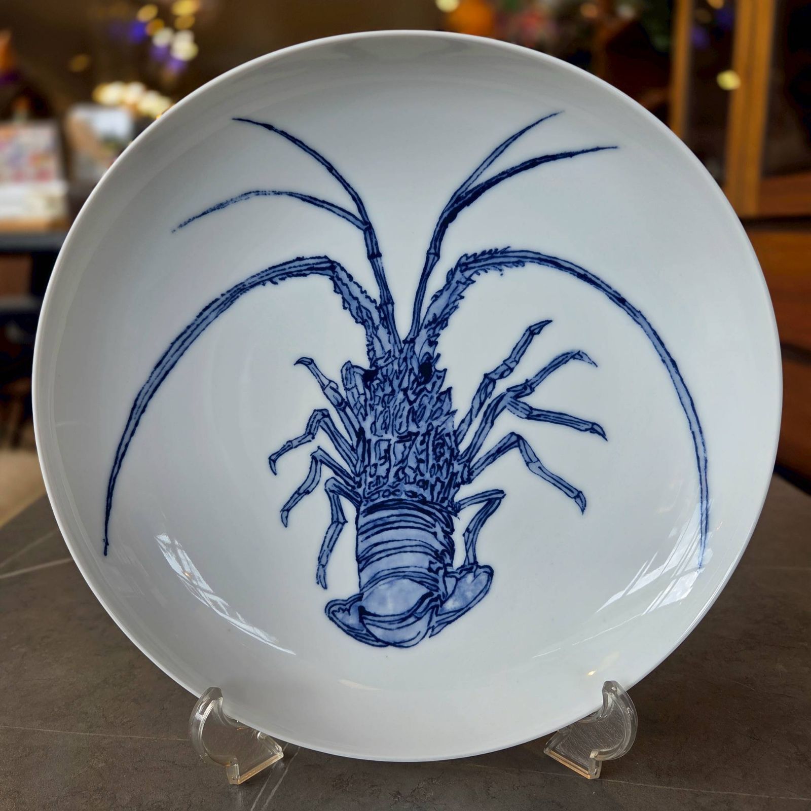 五色海老皿 今井政之 大皿 伊勢海老