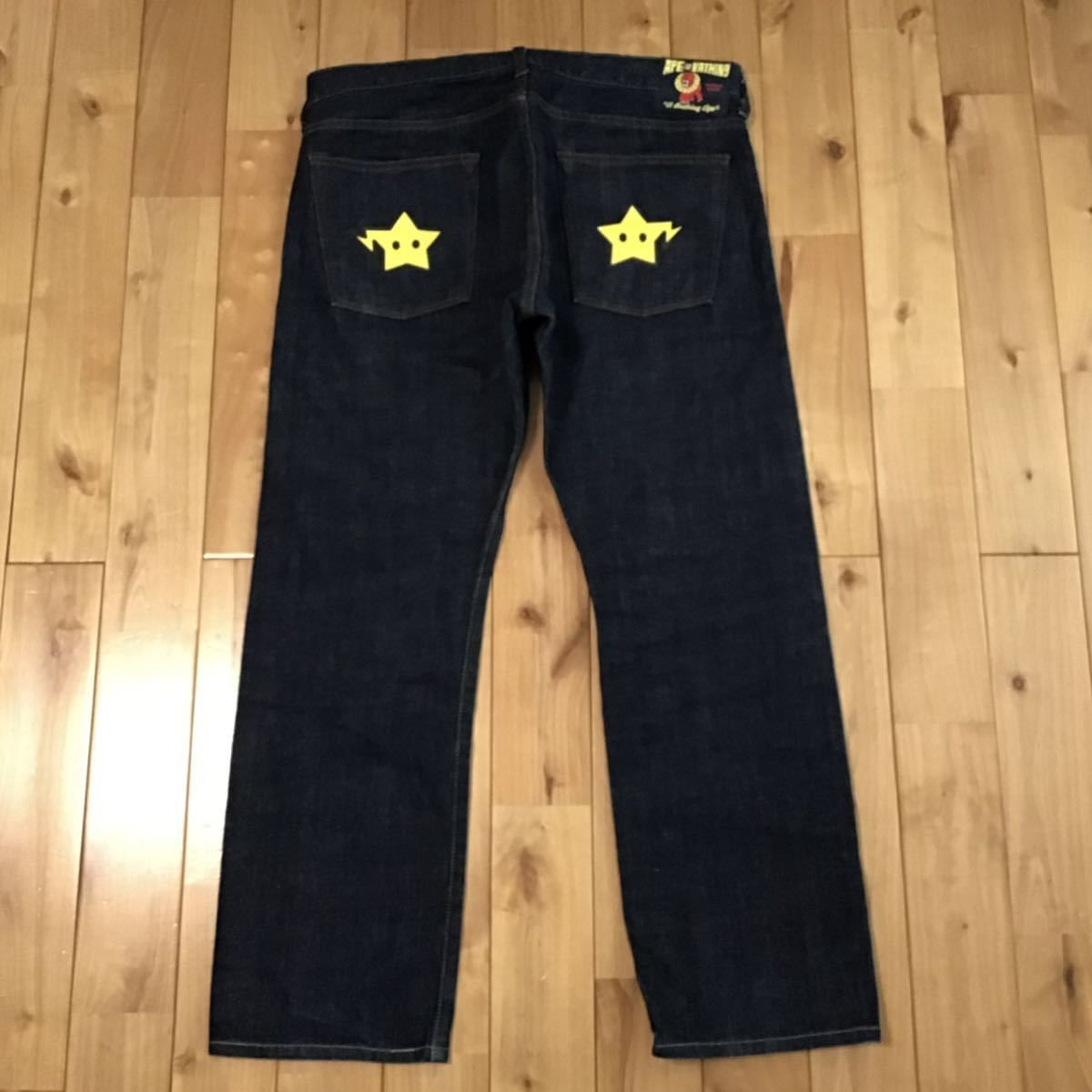 BathingApe エイプ スターデニム A BATHING APE(アベイシングエイプ) スタープリントデニムパンツ