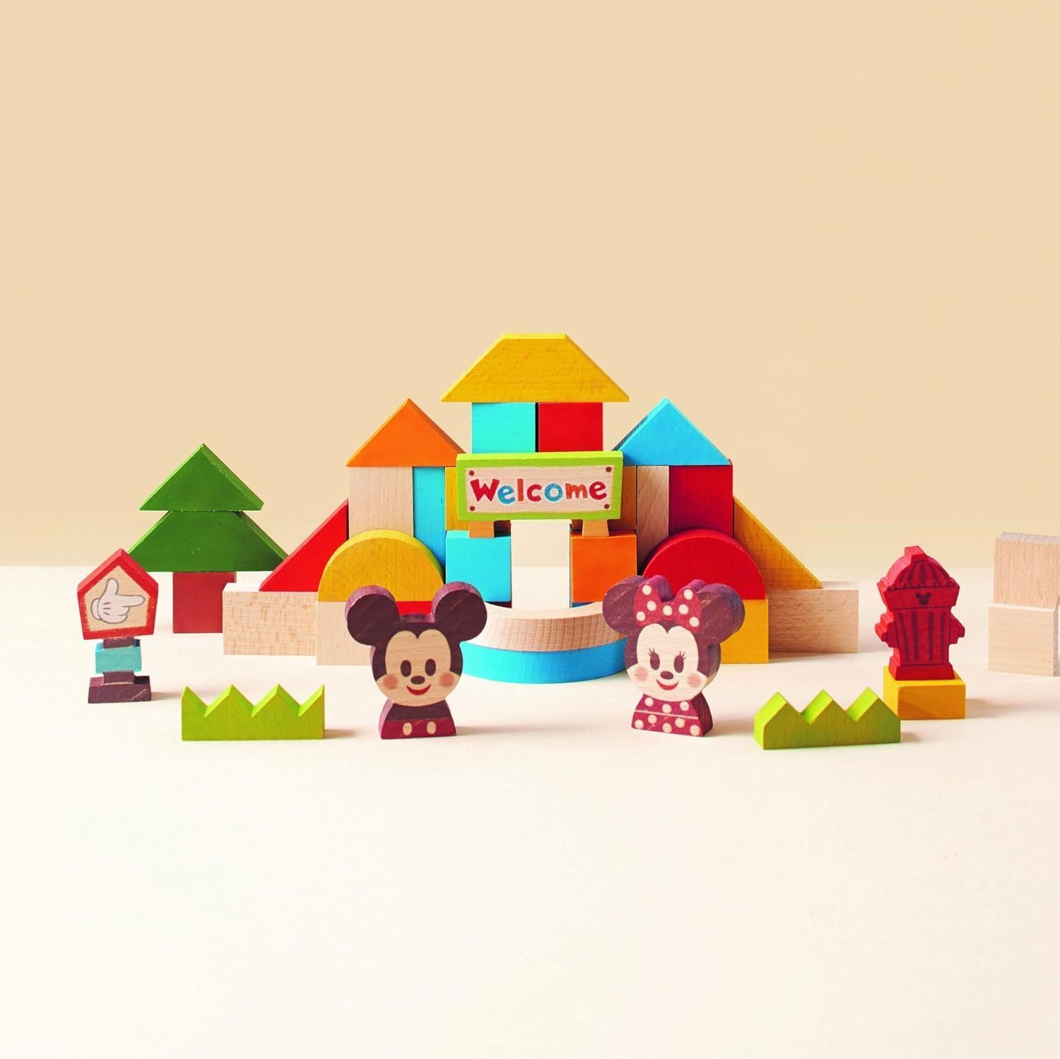 格安，送料無料 Disney KIDEAu0026BLOCK 「ミッキー＆フレンズ 」ディズニー キディア つみき ブロック バンダイ　木製玩具 知育玩具