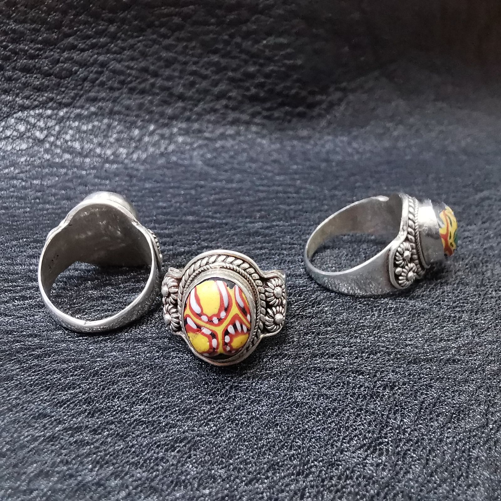 とんぼ玉 アンティークミルフィオリリング - メルカリ