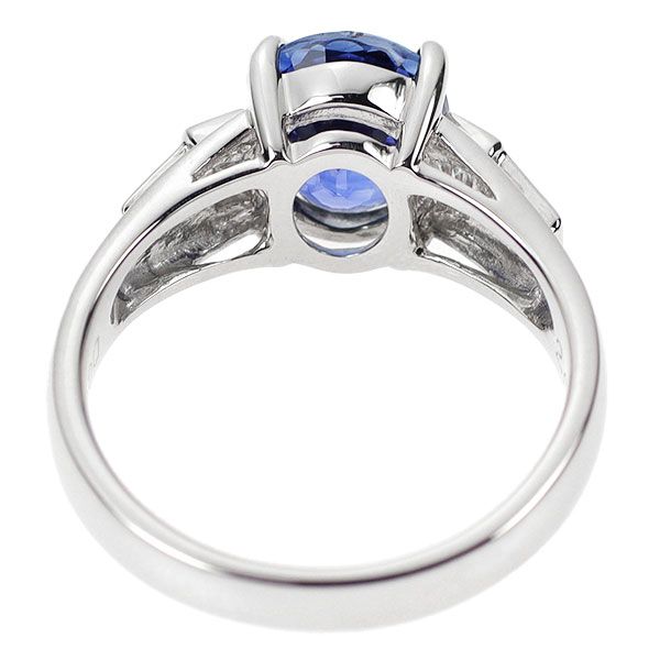 PT900 サファイア ダイヤモンド リング Pt900カシミール産非加熱サファイア1.14ct・ダイヤモンド リング