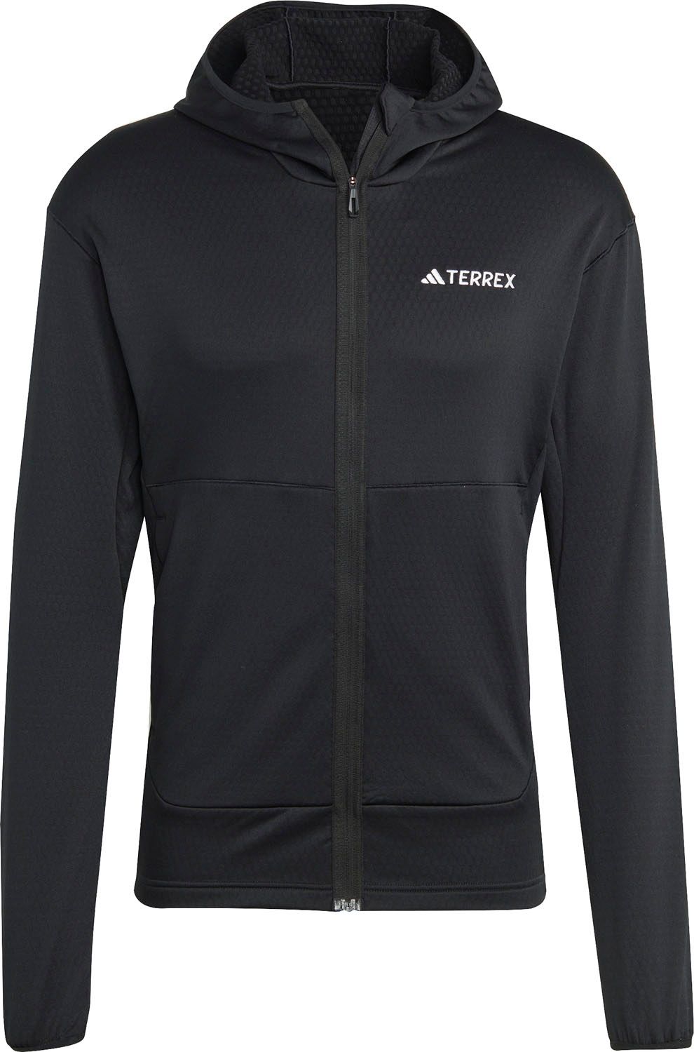 アディダス adidas アウトドア テレックス XPERIOR ライトフリースフード付きジャケット ジュニア フリース ミッドレイヤー フリースジャケット フーディー スリムフィット フルジップ MKW66 IB1832 ブラック