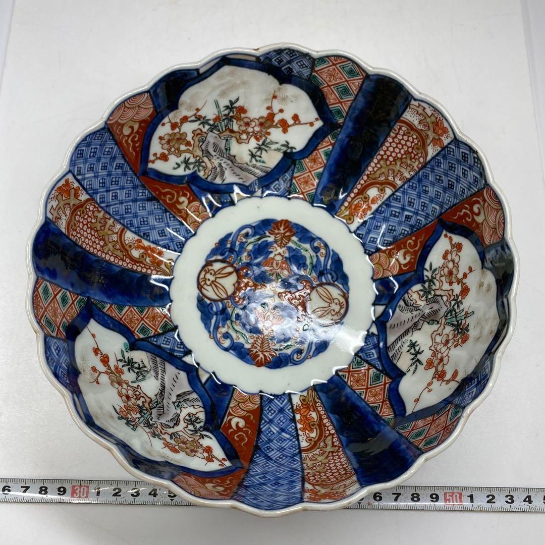 江戸時代 古伊万里 輪花鉢 東さ6-1023