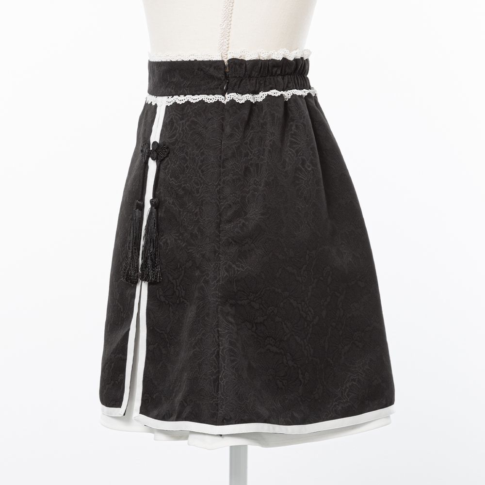 夢展望公式 [新品未使用] チャイナラインスリットスカート [ボルドー