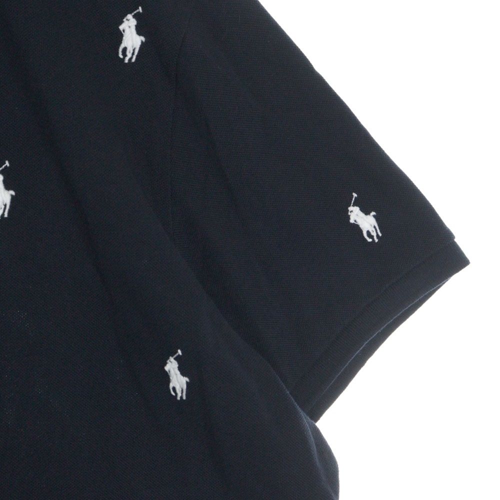 ラルフローレン　半袖ポロシャツ　NAVY　カスタムスリムフィット　М　古着 POLO RALPH LAUREN (ポロラルフローレン) CUSTOM SLIM FIT
