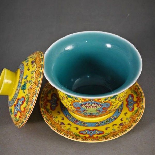 Amazon.co.jp: 手绘蓋碗手蓋碗茶杯蓋碗中国茶器セット,茶碗,大