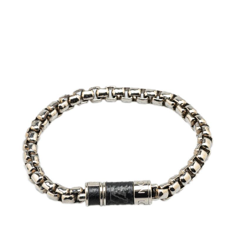 ルイ ヴィトン モノグラム エクリプス ブラスレ チェーンブレスレット M62592 シルバー ブラック メタル メンズ LOUIS VUITTON 1-0211117