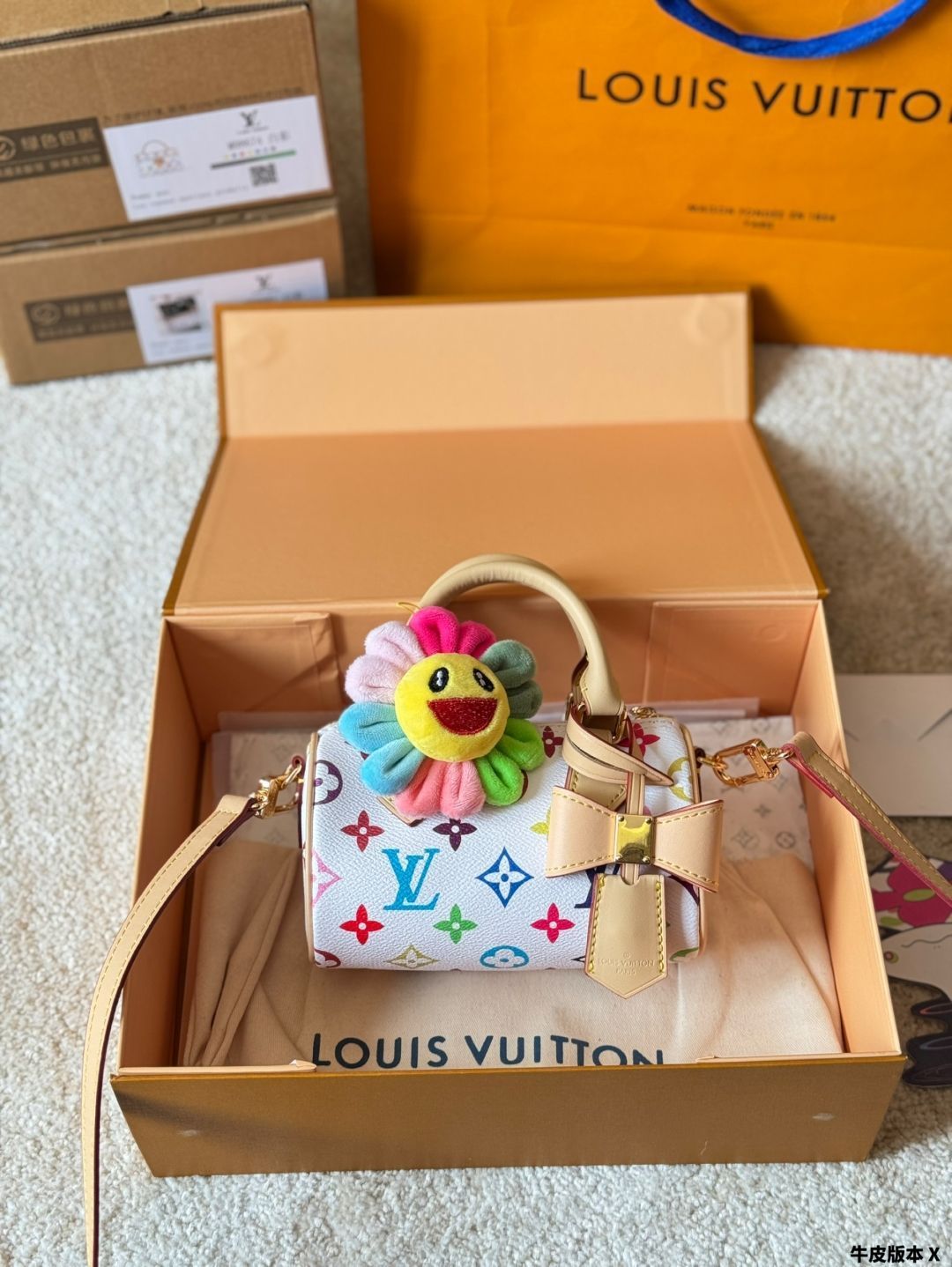 国内発送【可愛い限定コラボ】Louis Vuitton 村上隆 Nano Speedy 今日特価】Louis Vuitton x Murakami Nano Speedy 16 ルイ