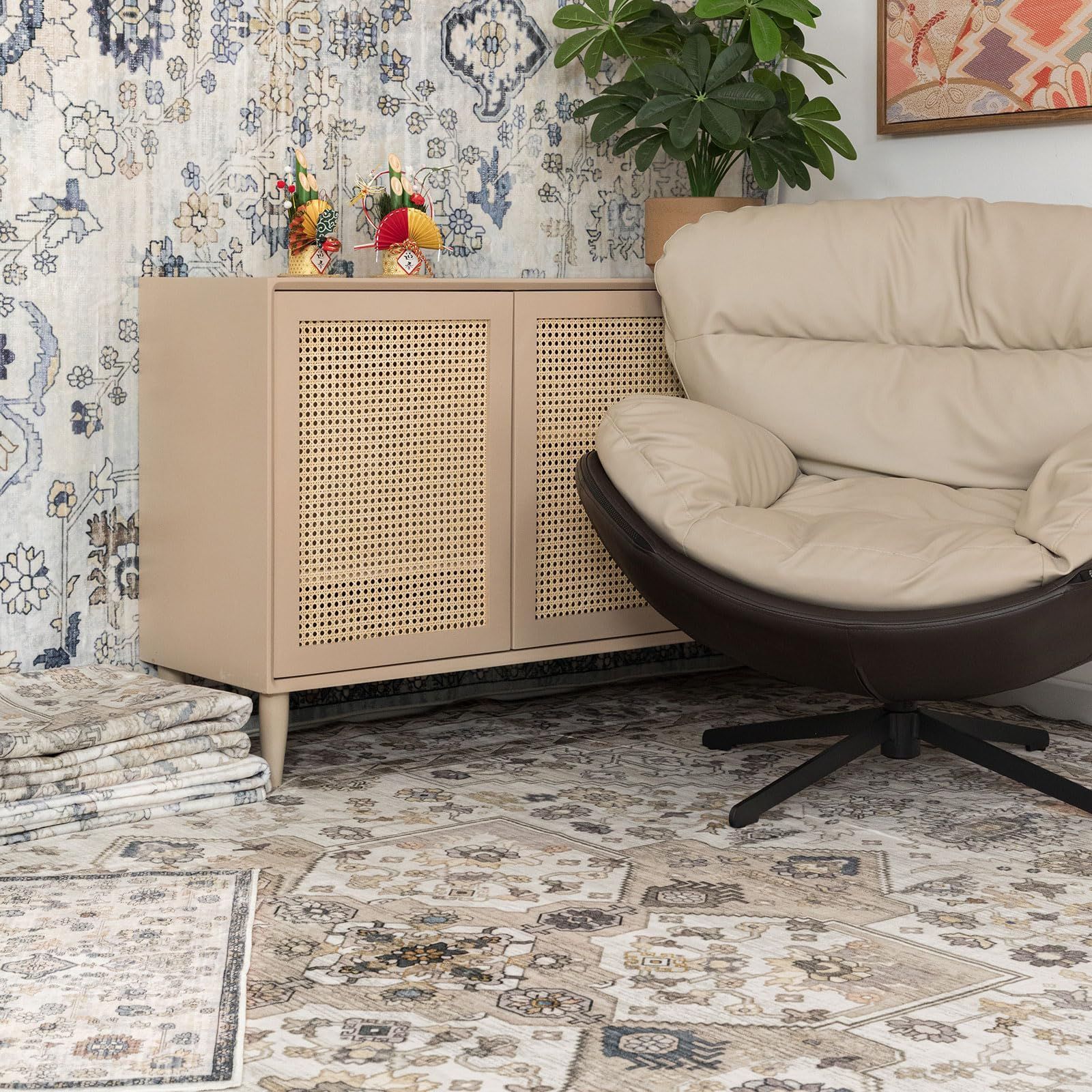 DECOMALL カーペット 3畳 ペルシャ絨毯風 ラグ 200x250CM Amazon | DECOMALL カーペット 3畳 ペルシャ絨毯風 ラグ マット