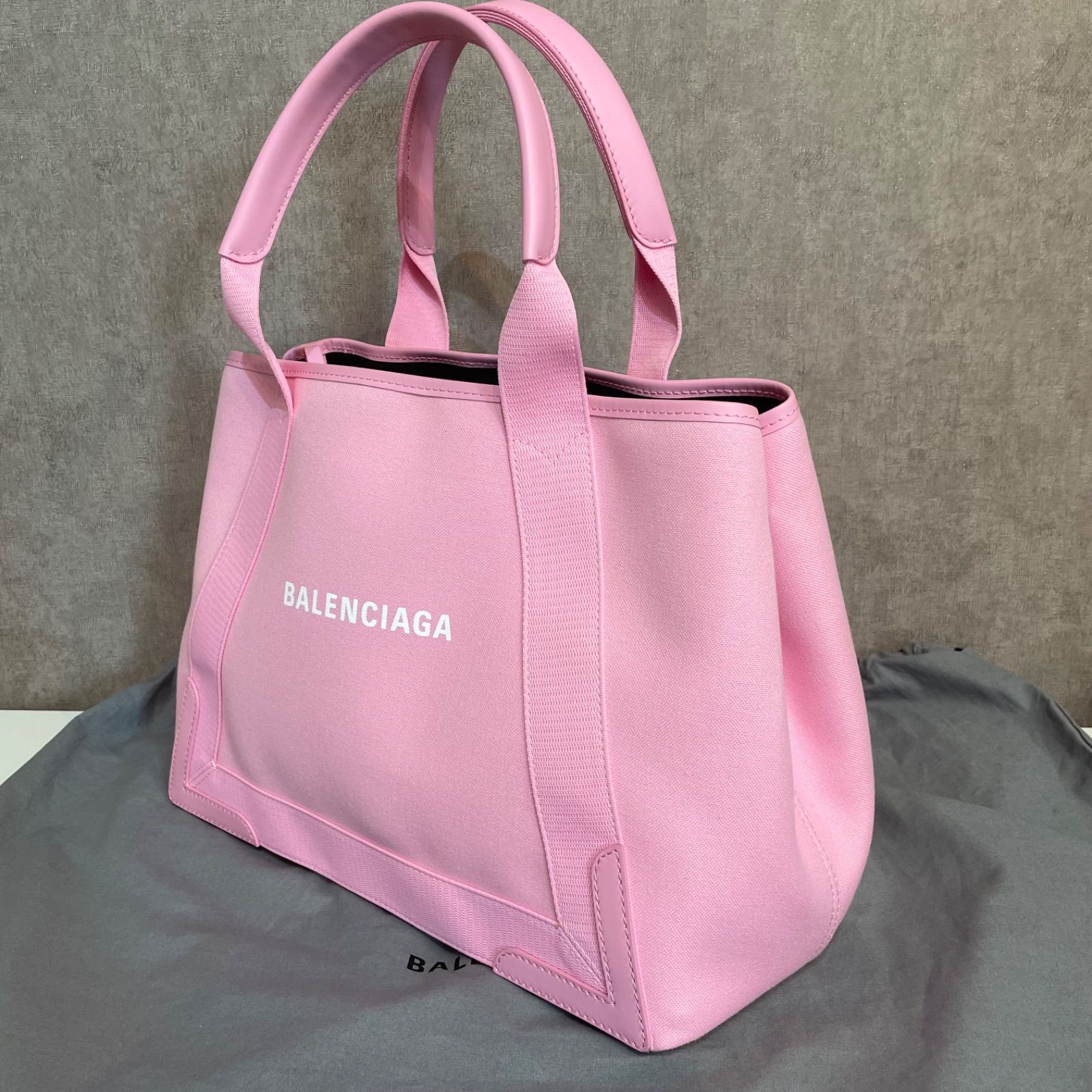 バレンシアガ ネイビーカバスS トートバッグ ピンク 美品 - メルカリ