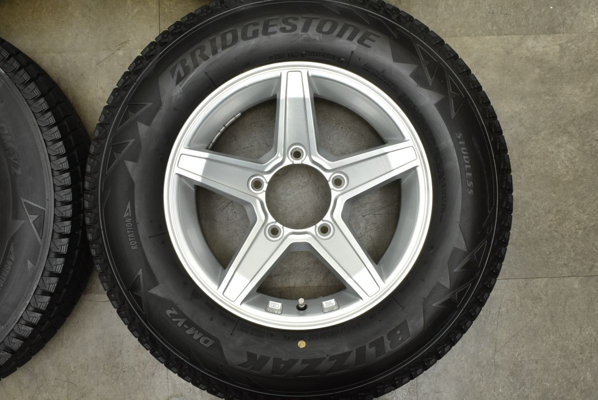 バリ溝 5本スポーク 15in 5.5J 5 PCD139.7 ブリヂストン ブリザック DM-V2 195 80R15 ジムニーシエラ ジムニーノマド スタッドレス FFCRYSTALESIA_COM