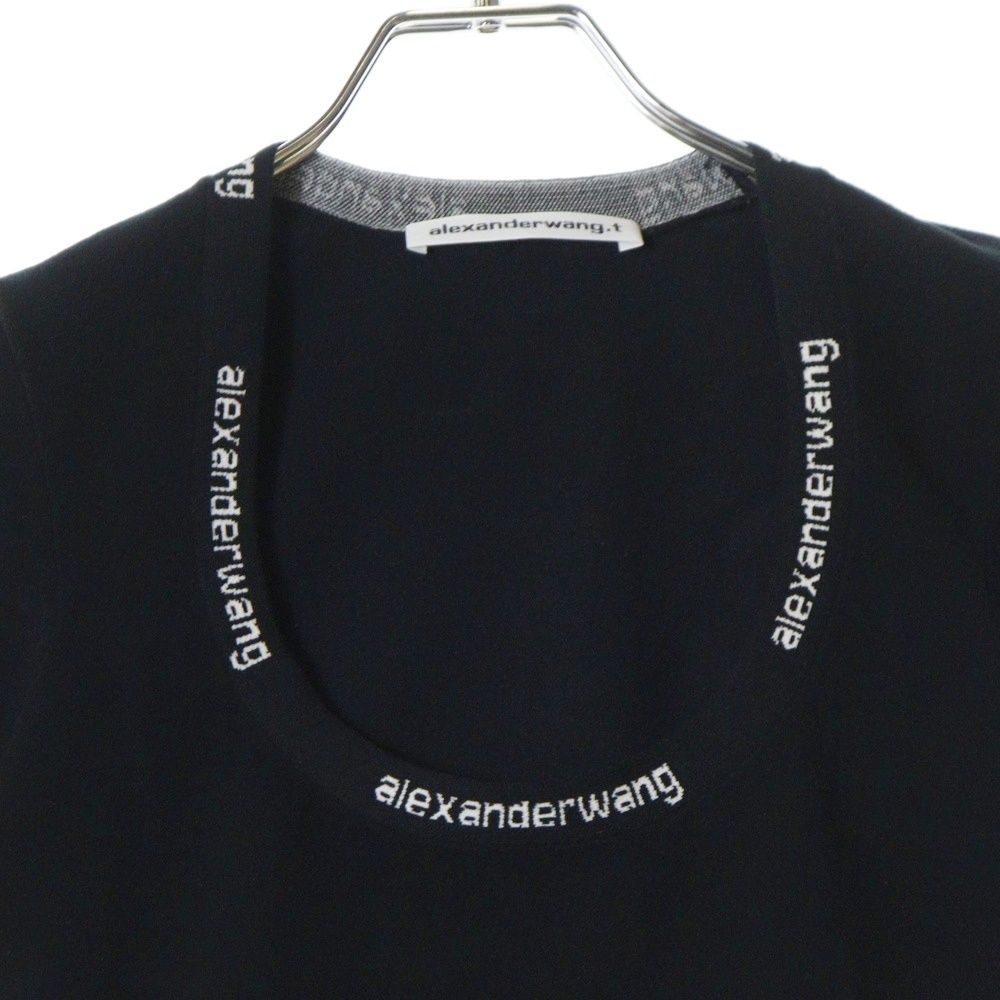 【アレキサンダーワン】ワンピース　ミニ　半袖 ワンポイントロゴ　 黒　　タイト alexanderwang アレキサンダーワング プリスタイル Tシャツミニ