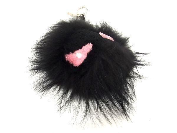 FENDI - ■極美品■ FENDI フェンディ バッグバグズ モンスター ファー バッグチャーム キーホルダー ブラック系 AR4982 □極美品□ FENDI フェンディ バッグバグズ モンスター ファー