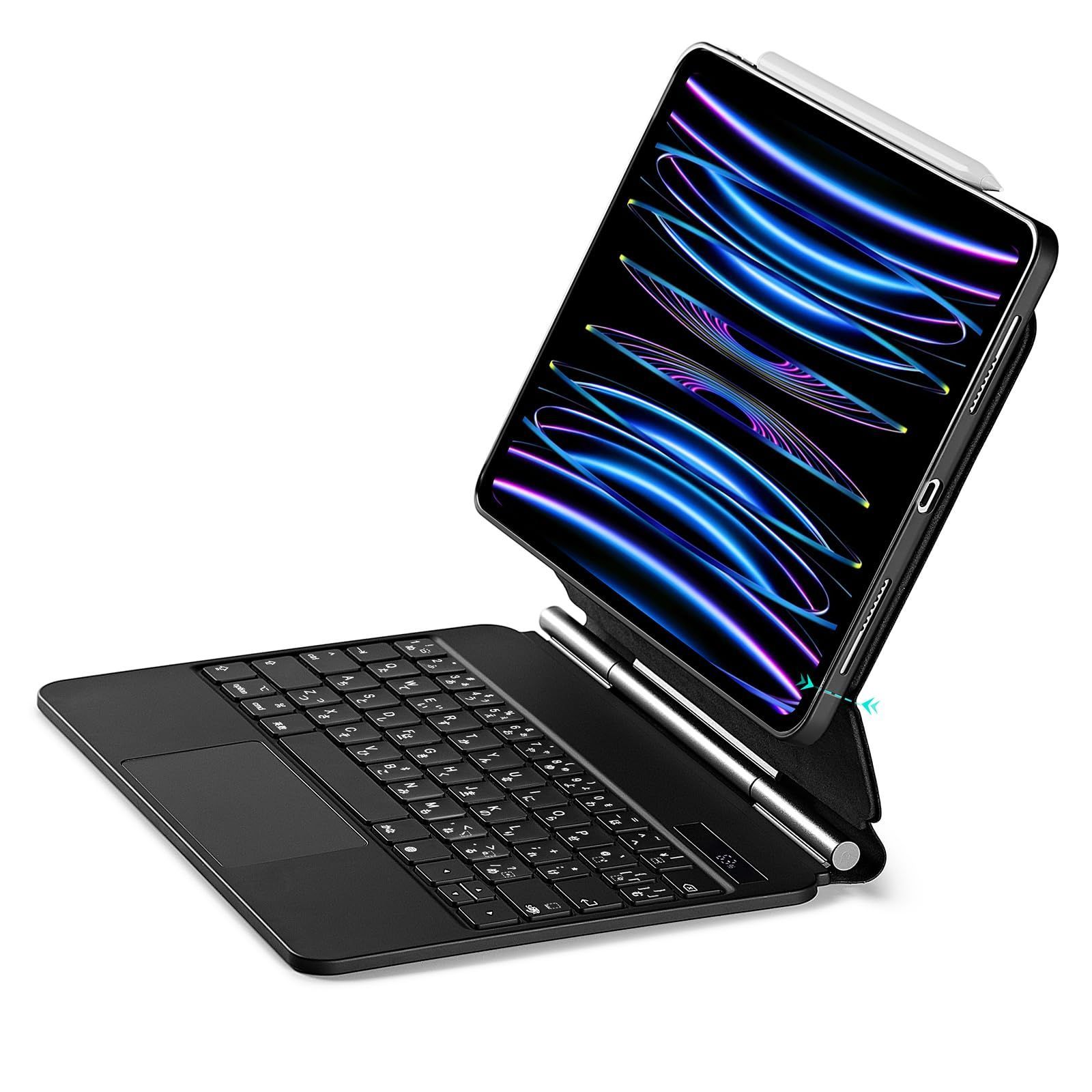日本語マジックキーボード ESR iPad Air 11 キーボード iPad Pro 11 キーボード iPad Air5|4 キーボードケース Pro 11インチ用 iPad Air 第5|4世代 対応 縦横両対応キーボードスタンド 縦向き|リフトア