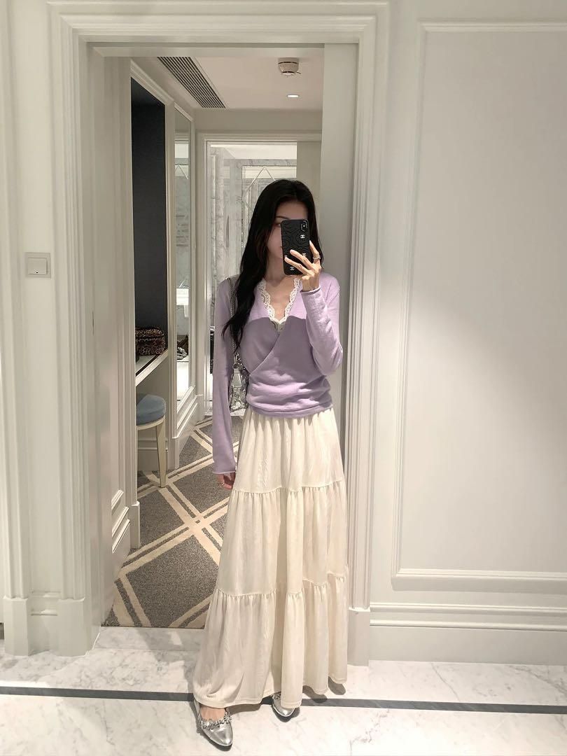 ♥ レディース上品可愛いロングスカート デートや女子会にも最適モテ服