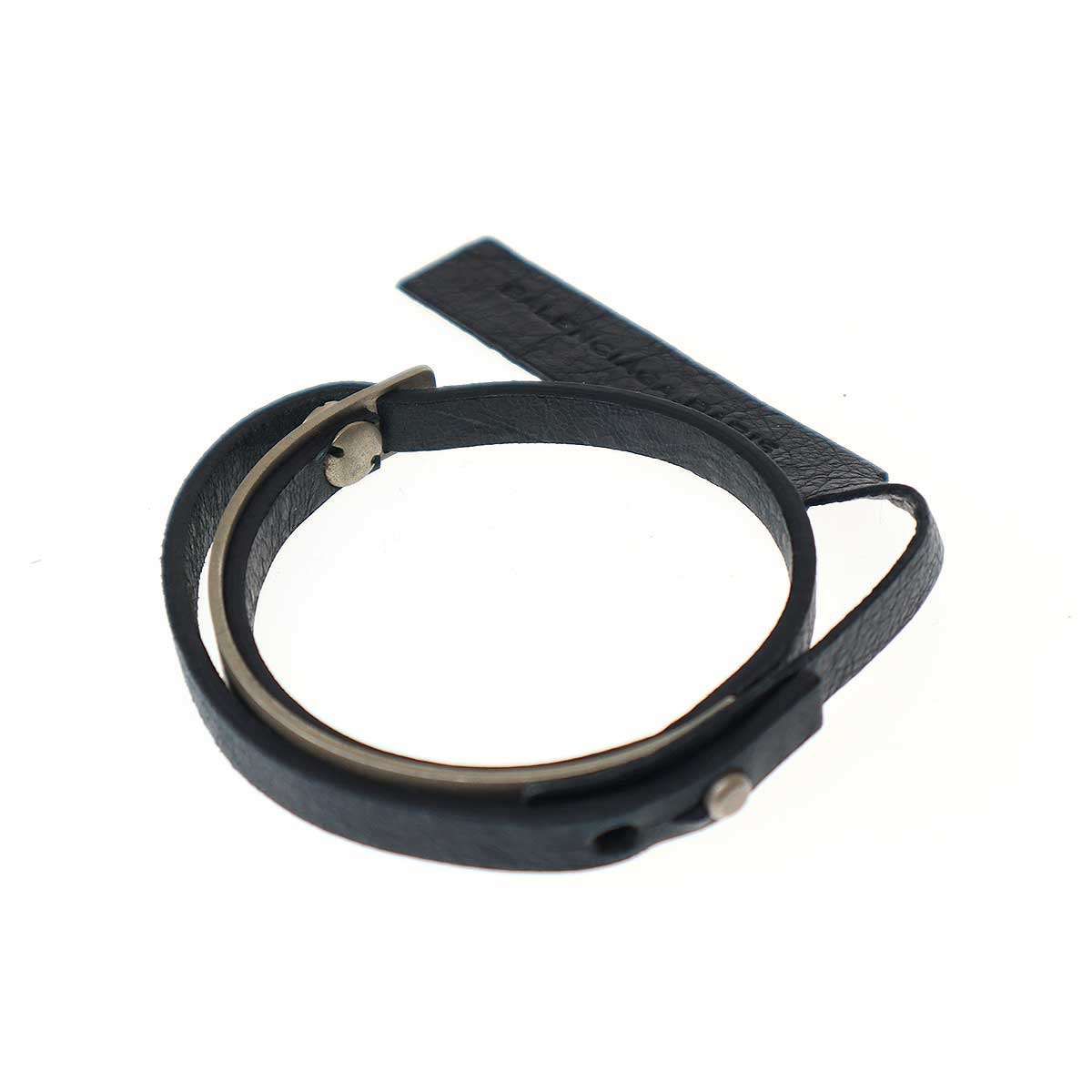 BALENCIAGA ブラックレザーブレスレット BALENCIAGA(バレンシアガ 