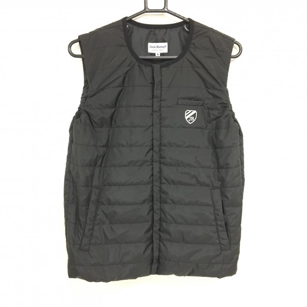 定番，格安 【超美品】ジャックバニー 中綿ベスト 黒 スナップボタン 3ポケット メンズ 4(M) ゴルフウェア Jack Bunny ベスト