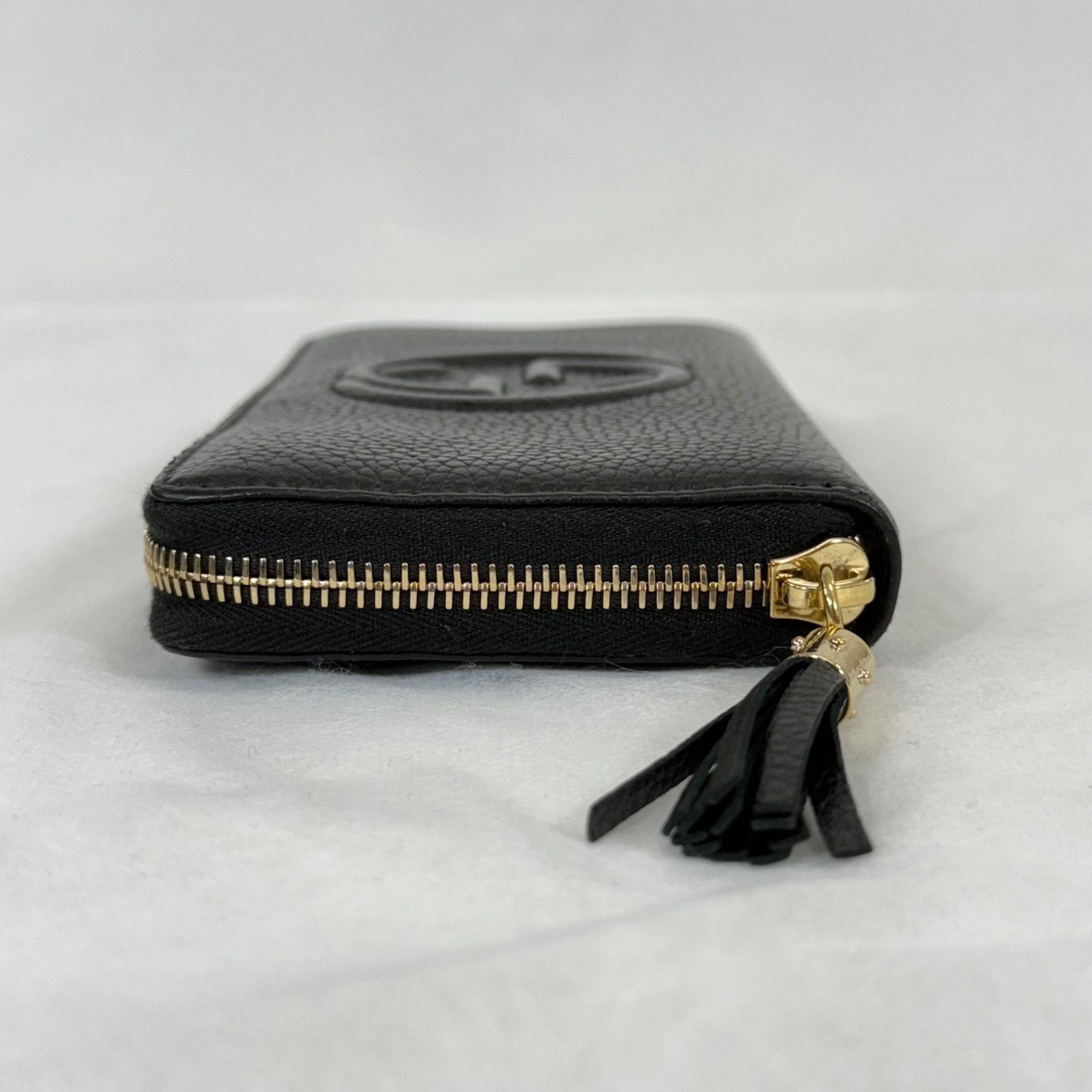 美品】GUCCI グッチ SOHO ソーホー ラウンドジップ レザー 長 美品】GUCCI グッチ SOHO ソーホー ラウンドジップ レザー 長