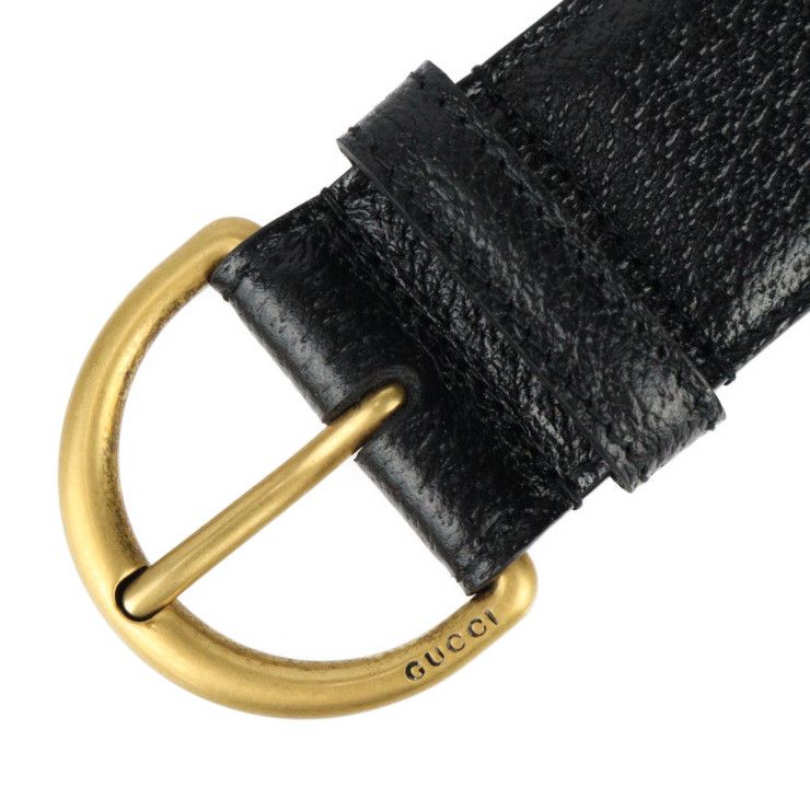 GUCCI グッチ ベルト ベルト 573325 レザー ブラック ゴールド金具 D